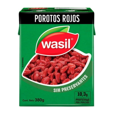 Porotos Rojos Caja Drenado 230 G - Neto 380 G Wasil