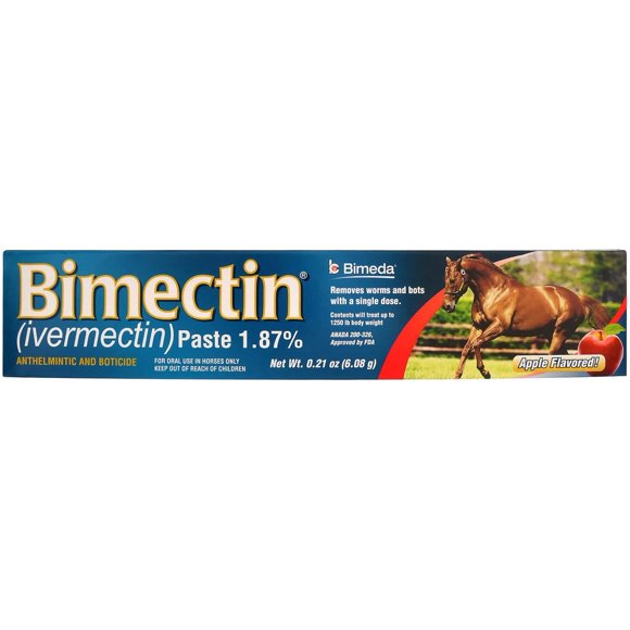 Wormer Bimectin 1.87% Ivermectina con sabor a manzana para caballos