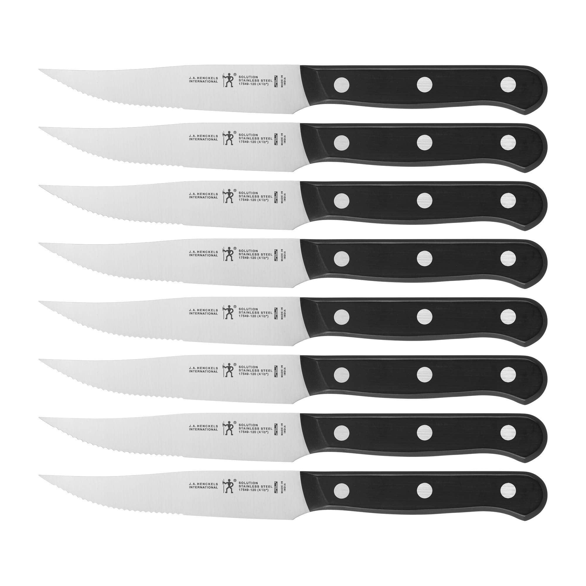 Juego De Cuchillos Para Carne Henckels Solution Razor-ship, 8 Piezas, Color Negro