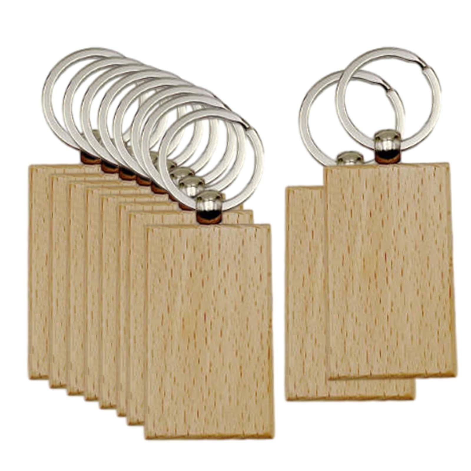Bothyi - 10x Llavero Rectangular De Madera Diy Llaveros De Madera En Blanco Para Grabar Pintura 3,2 Cm X 5,3 Cm
