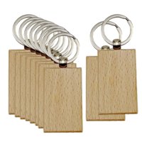 Bothyi - 10X Llavero Rectangular De Madera Diy Llaveros De Madera En Blanco Para Grabar Pintura 3,2 Cm X 5,3 Cm