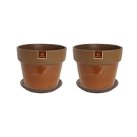 Pottery - Set De 2 Maceta Greta 16Cm Mamey Y Sus Platos