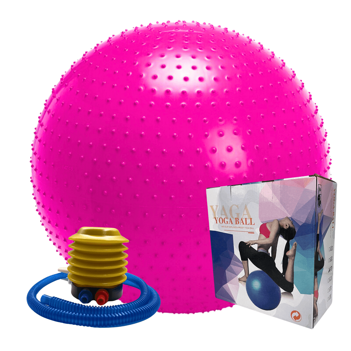 Linea Sport - Pelota Erizo De Pilates 75 Cm Con Inflador Para Ejercicio Funcional