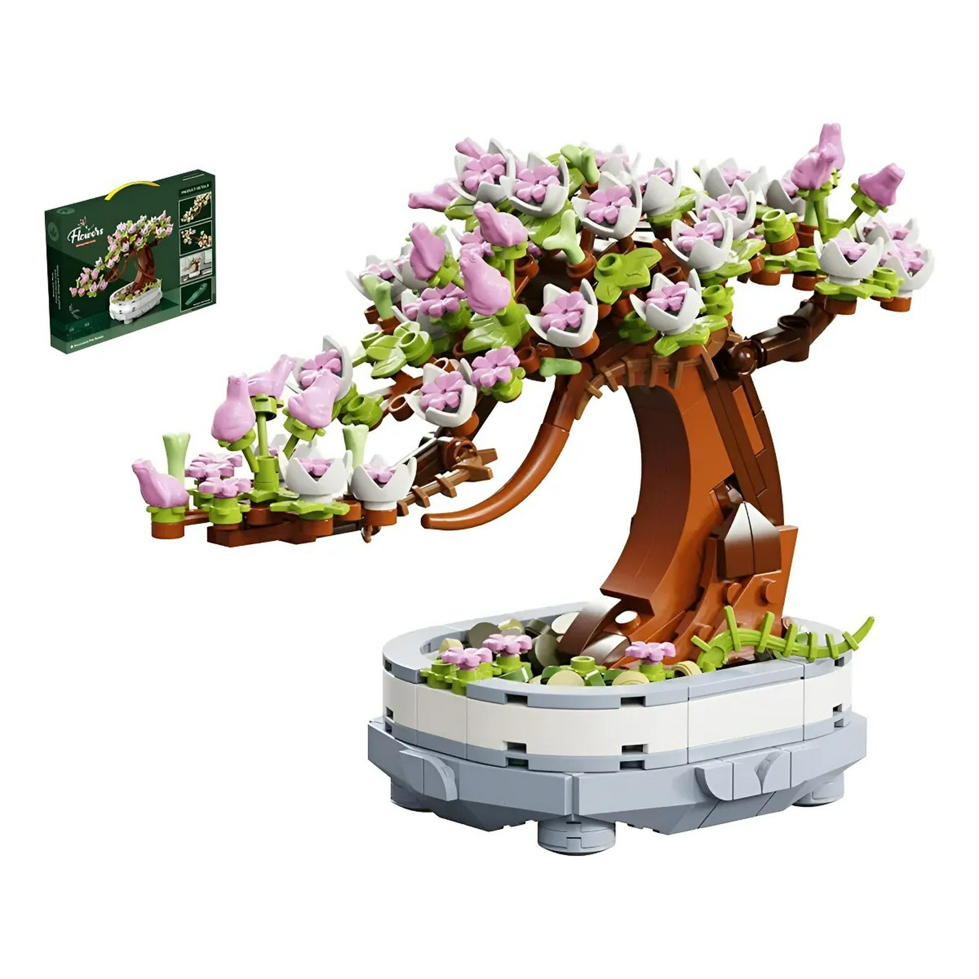 Genérica - 462pcs Bloque De Construcción De Flores De Cerezo Bonsái Decoración. Regalo De Cumpleaños.