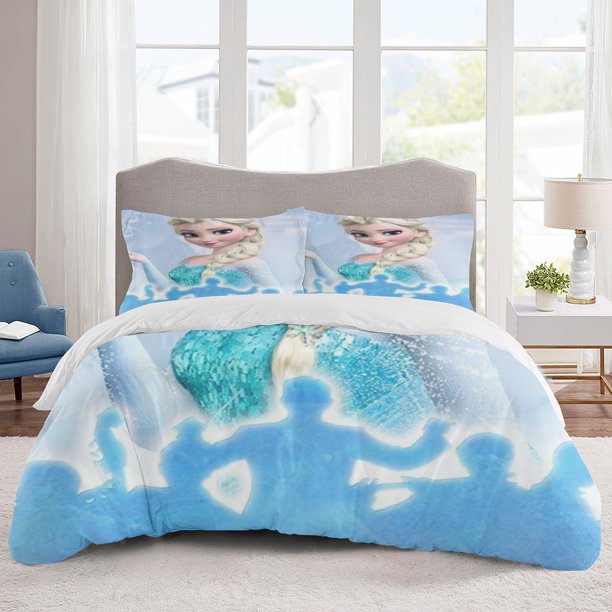 Frozen Bedding Sets Cartoon Duvet Cover Lightweight 3 Piece Bet Sets for Kids Boys Girls