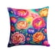 thumbnail image 1 of Almohada Decorativa Con Peonías Coloridas 14x14, 1 of 6