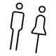 thumbnail image 2 of Letrero De Inodoro Para Hombres Y Mujeres, Letrero De Símbolo De Inodoro Ligero Para Parques, Bar, Tienda, Negro, 2 of 5