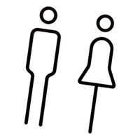 Magideal - Letrero De Baño Para Hombres Y Mujeres, Señalización De Baño, Indicador De Baño, Calcomanía De Acrílico Para Wc, Letrero Para Puerta De Baño Para Cent Negro