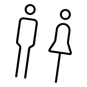 Magideal - Letrero De Baño Para Hombres Y Mujeres, Señalización De Baño, Indicador De Baño, Calcomanía De Acrílico Para Wc, Letrero Para Puerta De Baño Para Cent Negro