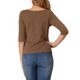thumbnail image 3 of INSPIRE CHIC Camisetas de Mujer Mangas al Codo Cuello Barco Ajuste Ceñido Casual Camisetas Marrón L, 3 of 7
