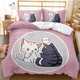 thumbnail image 1 of Cat Duvet Cover Queen Size,Cartoon Kitten Sleeping On Crescent Moon Stars Night Dreams Polyester Comforter Cover For BoysBed Sheets, 1 of 5