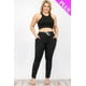 thumbnail image 1 of Conjunto De Top Corto Elástico De Tirantes Lisos Y Pantalón Fruncido Largo Negro (talla Grande Para Mujer), 1 of 1