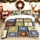 thumbnail image 1 of Vintage Stamp Print Duvet Cover Set Bedding Set Including Duvet Cover + 2 Pillowcases All-Season Home Bedroom Guest Room Essential Perfect Gift for Family and F, 1 of 1