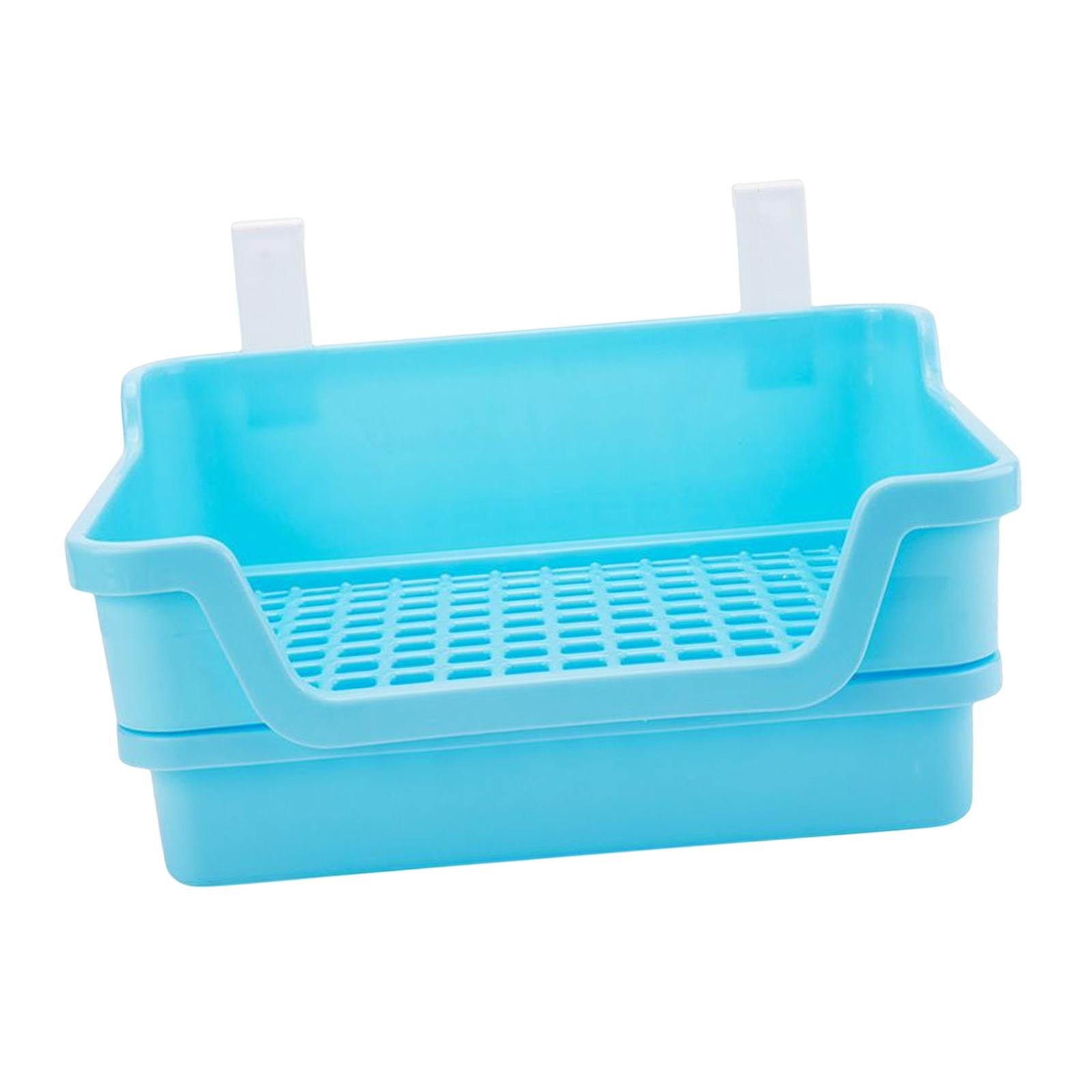 Magideal - Caja De Arena Para Conejos, Orinal De Entrenamiento, Jaula Para Mascotas, Soporte Para Interior, Hámster, Esquina, Arena, Galesaur, , Hurón, F , Azul