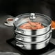thumbnail image 2 of 1pc, 3 Layers Steamer, Stainless Steel Large Steamer With Lid For Outdoor Camping Cooking, Home Kitchen Utensils Kitchen Supplies, 2 of 3