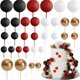 thumbnail image 1 of Decoración para tartas AQUGOO, 32 unidades, bolas rojas, negras, blancas y doradas, 1 of 7