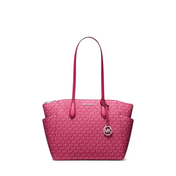 Bolso tote Michael Kors Marilyn mediano con cierre superior, color frambuesa oscura