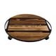 thumbnail image 1 of Soporte rodante para plantas con ruedas, soporte para plantas de madera resistente, bandeja móvil para macetas, soporte redondo para macetas, para patio y exteriores. 35cmx35cm, 1 of 5