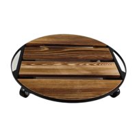Magideal - Soporte Rodante Para Plantas Con Ruedas, Soporte Para Plantas De Madera Resistente, Bandeja Móvil Para Macetas, Soporte Redondo Para Macetas, Para Patio Y Exteriores. 35Cmx35Cm