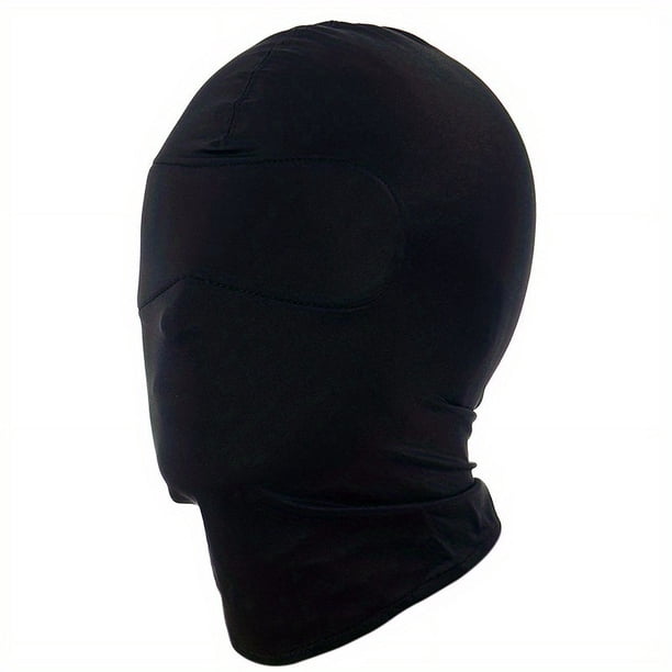 1pc Sm Adult Erotic Supplies - BDSM Black Elastic Cloth Head Cover with Eye Mask for Couple Flirting and Bondage - Full-Inclusive Head Cover for Ultimate Sensual Experience
