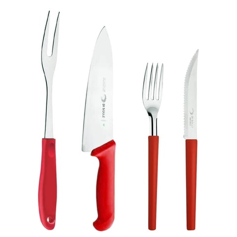 Di Solle - Juego De Asado 14 Piezas Rojo