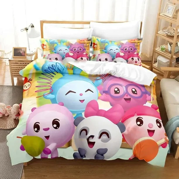 v406 Bed Sheets New Cartoon BabyRiki Bedding Set Boys Girls Twin Queen King Size Duvet Cover Pillowcase Bed boys Adult Home Textiles 3-Piece Bedding Set (1 Duvet Cover + 2 Pillow Shams) Bed Sheets ju4