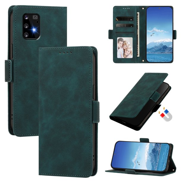 Funda Billetera Delgada para Samsung Galaxy S10 Lite con Ranuras y Soporte Verde oscuro