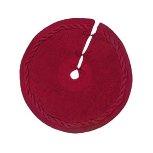 Bothyi - Falda De Árbol De Navidad Redonda Decorativa Para Puerta De Sala De Estar, Color Rojo, 48 Pulgadas