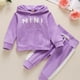 thumbnail image 1 of 2pcs Baby Girl Letter Pattern Hoodie & Laced Pants, 1 of 5