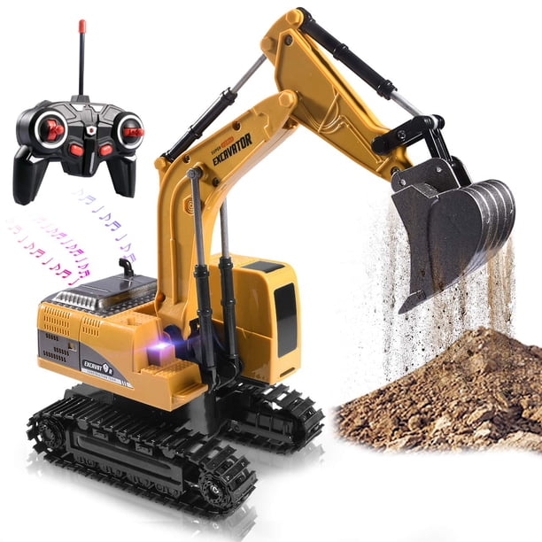 Excavadora de construcción de juguete Onadrive con control remoto para niños de 3 años o más