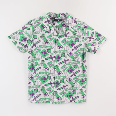 Guayabera Niño Verde Full Print Survival Minecraft