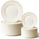 thumbnail image 1 of Platos de plástico Stock Your Home Elegant, color marfil y dorado, paquete de 60, 1 of 7