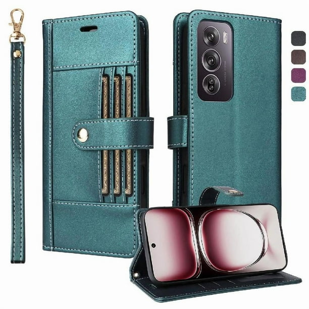 FOXDOCK Funda tipo Cartera para Realme 12 Pro Plus – Cubierta de Cuero PU con Múltiples Ranuras, Bolsillo para Efectivo y Correa de Muñeca