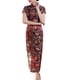 thumbnail image 1 of Vestido cheongsam de diez hebillas, desfile de ropa de verano, etiqueta larga, corte entallado, 1 of 5