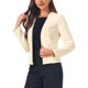 thumbnail image 4 of INSPIRE CHIC Blazer para Mujer de Trabajo Oficina Casual Manga Larga Abierto Frente Sin Cuello Chaquetas de Traje con Bolsillos XL Beige, 4 of 6