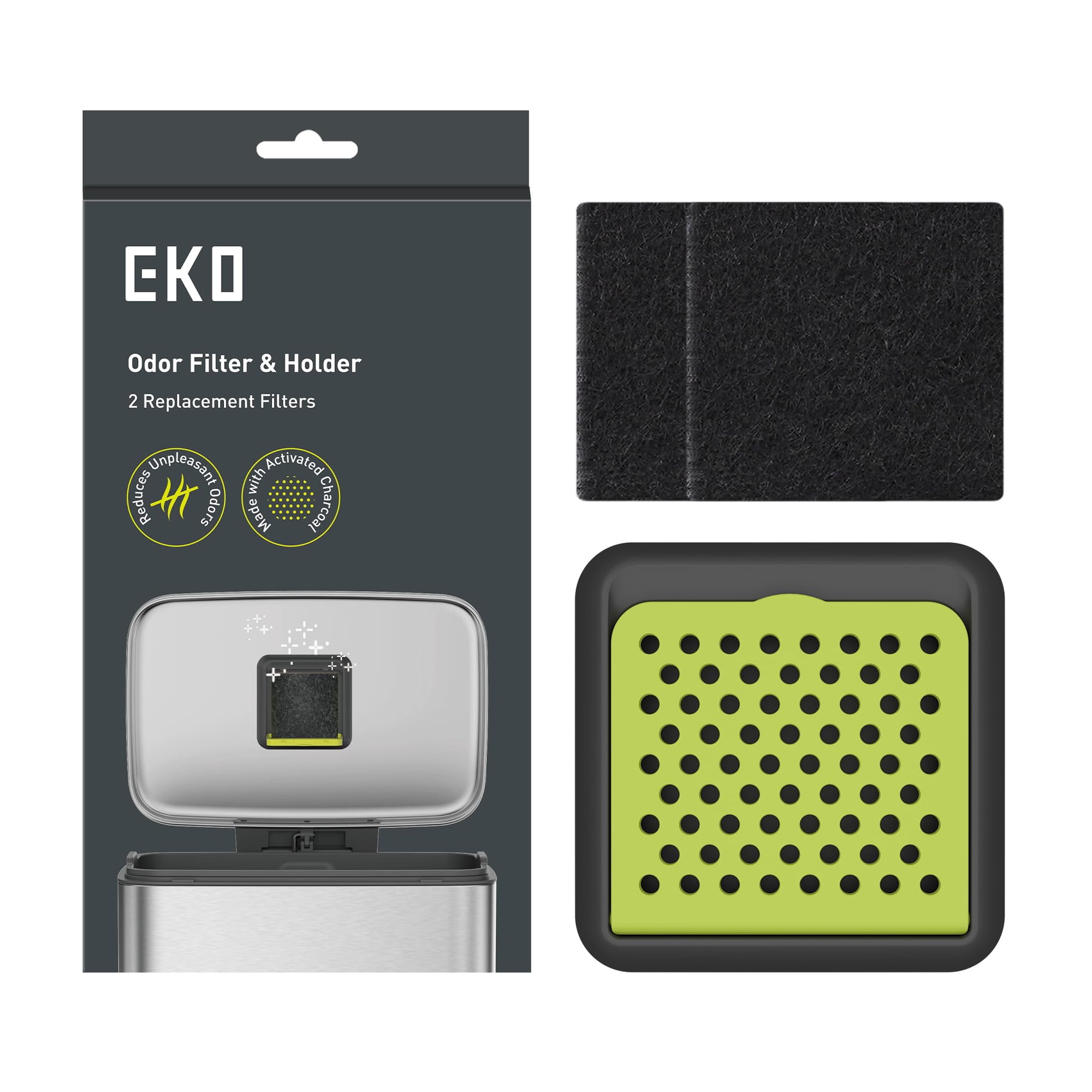 Kit De Filtros De Carbón Activado Eko 2 Unidades Para Basura