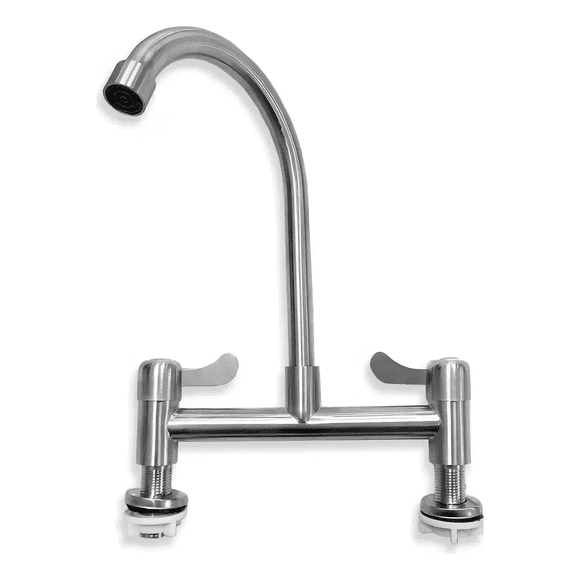 Llave Grifo Combinacion Para Lavaplatos Color Plateado Acabado Acero inoxidable