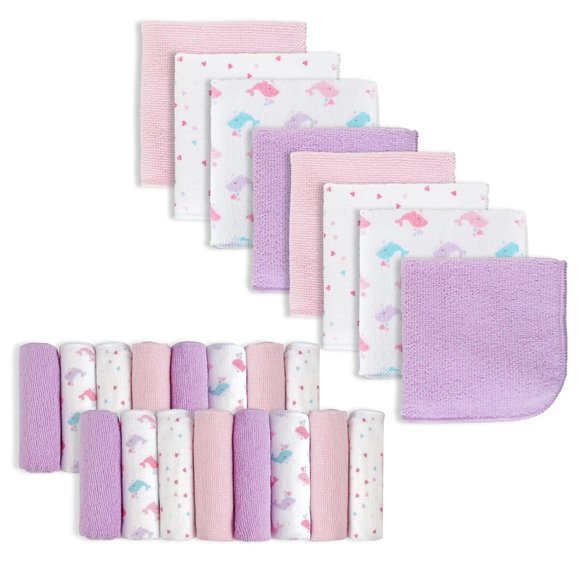 Paños de baño para bebé Softan, 24 unidades, 9 x 9 pulgadas, 220 GSM