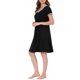 thumbnail image 4 of INSPIRE CHIC Camisón de Manga Corta para Mujer Regreso a Clases con Bolsillos Suave y Elástico Cuello en V Largo hasta la Rodilla Camisón Ropa de Casa L Negro, 4 of 6