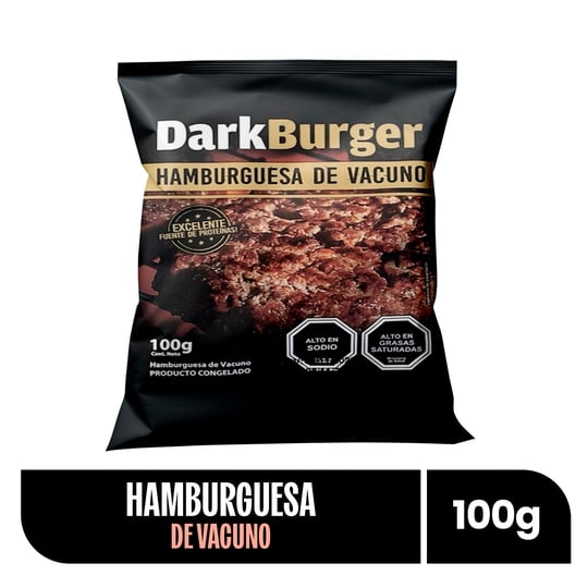 Hamburguesa De Vacuno 100 g Dark Burger