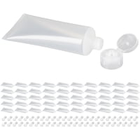 Magideal - 50 Uds Tubo De Loción Vacío Brillo Belleza Recargable Mini Muestra De Relleno Con Tapa Exprimible Para Limpiador Facial Bálsamo , Voltear 30G