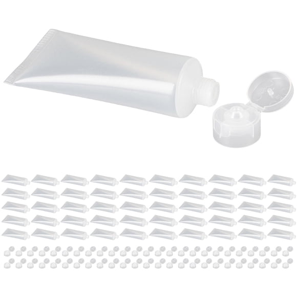 50 Uds tubo de loción vacío brillo belleza recargable Mini muestra de relleno con tapa exprimible para limpiador Facial bálsamo , Voltear 30g