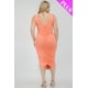 thumbnail image 5 of Saronite Vestido Midi Ajustado sin Mangas, Elástico, Fruncido y con Escote Cuadrado, Color Flamenco (Talla Grande para Mujer), 5 of 5