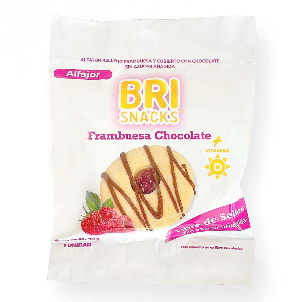 Caja Alfajores Frambuesa 40g Brisnacks 15 Unidades