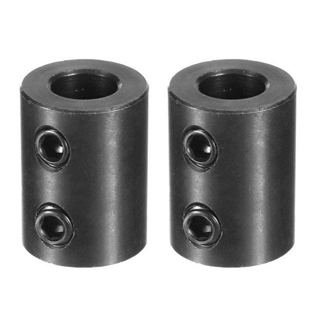 2 Paquetes de Acoplamiento de Eje 3/8" de Diámetro, 3/4" de OD, 1" de Longitud, Acero Rígido con Recubrimiento de Óxido Negro, (2 Tornillos de Fijación)