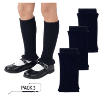 Genérico - Pack 3 Polainas De Lana Para Niñas - Azul Clásico - Talle Único