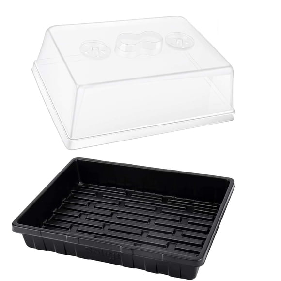 Bandejas para Germinación SOLIGT Set de 3 con 5 Cúpulas de Humedad para 144 Celdas