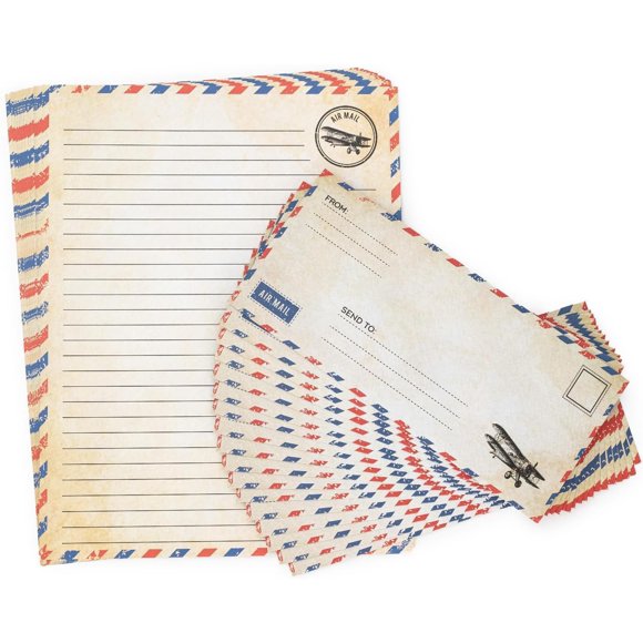 Juego de correo aéreo vintage Bargain Paradise, paquete de 200 unidades