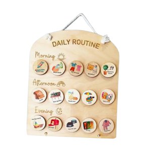 Magideal - Horario Diario Para Niños, Tabla De Tareas De Madera Para Niños, Percepción Visual, Horario Visual Para El Día De Acción De Gracias En Preescolar