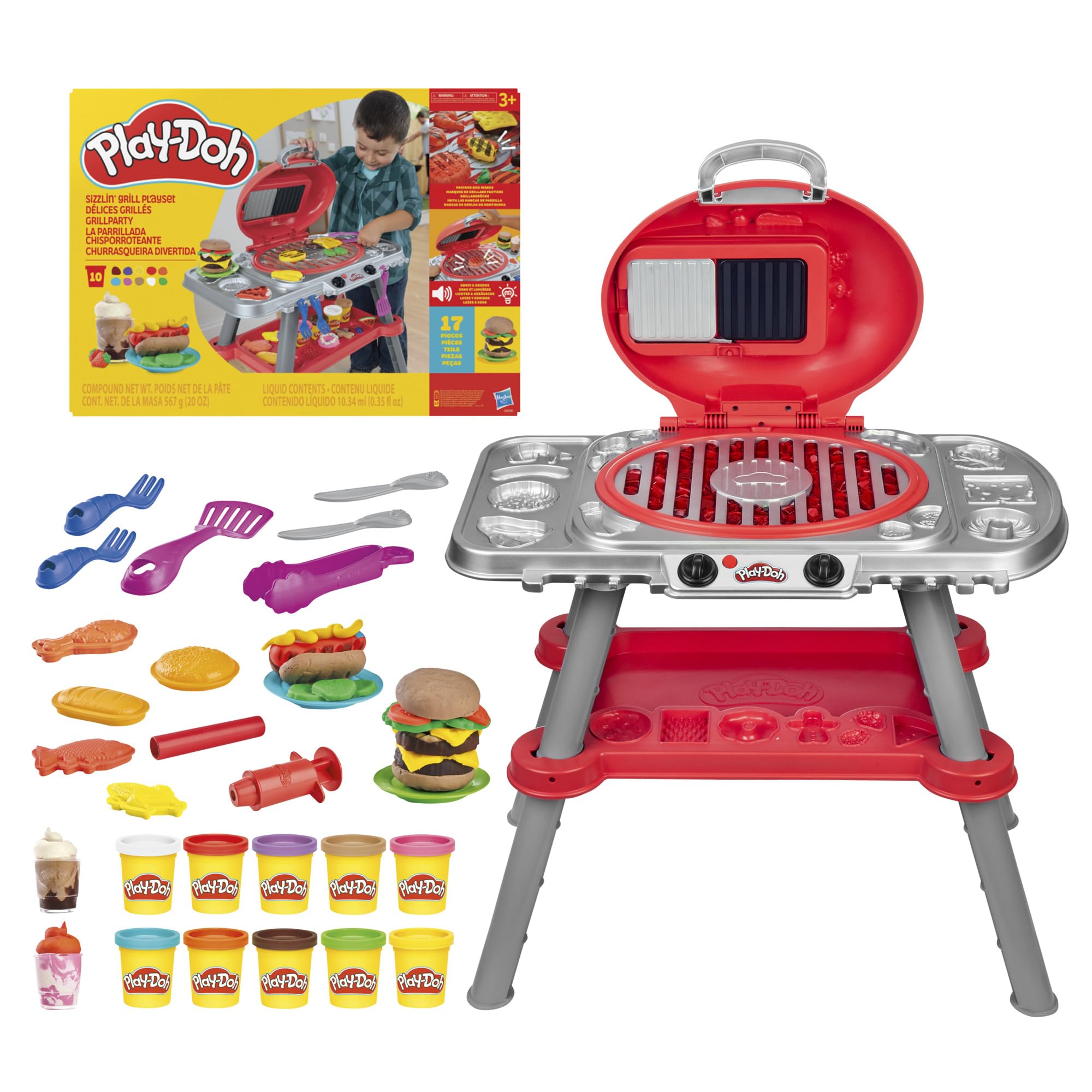 Bbq Grill Playset Play-Doh Sizzlin' Grill Con Luces Y Sonidos